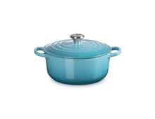 Le Creuset gietijzeren ronde braadpan 20 cm / 2.4 liter - caribbean blue