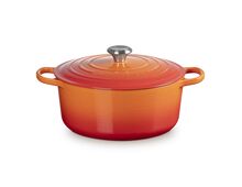 Le Creuset gietijzeren ronde braadpan 28 cm / 6.7 liter - oranjerood