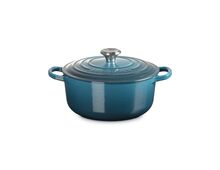 Le Creuset gietijzeren ronde braadpan 20 cm / 2.4 liter - deep teal