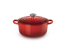 Le Creuset gietijzeren ronde braadpan 22 cm / 3.3 liter - kersenrood