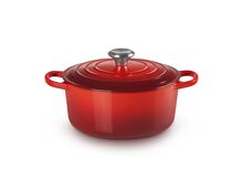 Le Creuset gietijzeren ronde braadpan 24 cm / 4.2 liter - kersenrood