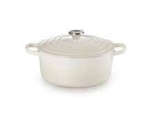 Le Creuset gietijzeren ronde braadpan 26 cm / 5.3 liter - meringue