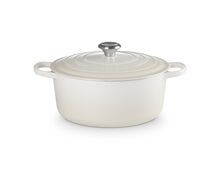 Le Creuset gietijzeren ronde braadpan 28 cm / 6.7 liter - meringue