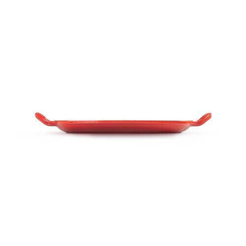 Le Creuset rechthoekige gietijzeren grillplaat - 30 cm - kersenrood