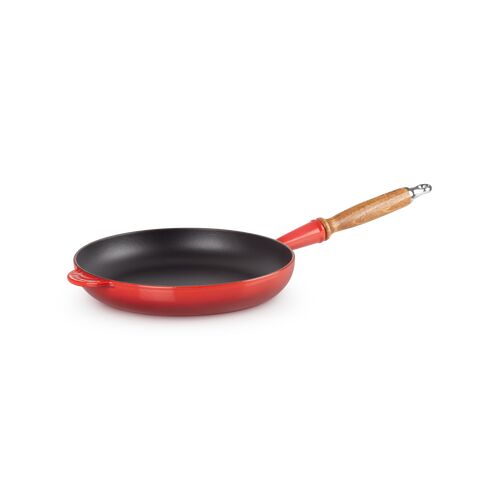 Le Creuset gietijzeren koekenpan met houten handvat - 26 cm / 2.0 - kersenrood