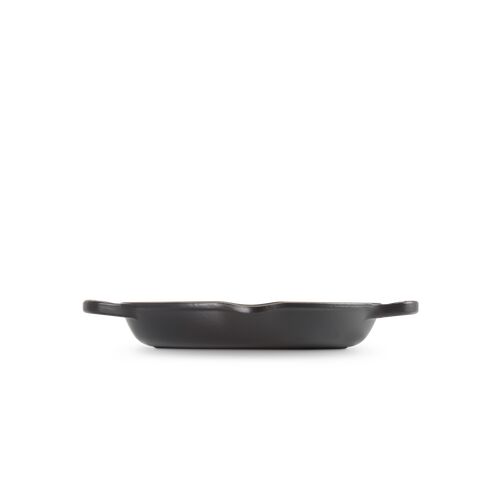 Le Creuset hoge gietijzeren ronde grillplaat - 25 cm - mat zwart