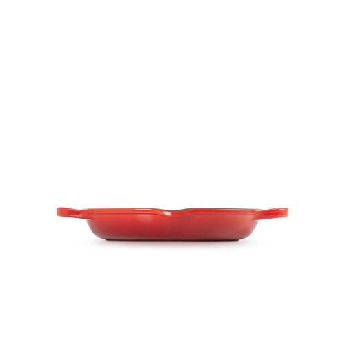 Le Creuset hoge gietijzeren ronde grillplaat - 25 cm - kersenrood