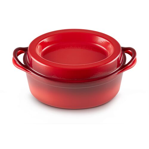 Le Creuset gietijzeren ovale Doufeu® 30 cm / 6.0 liter - kersenrood