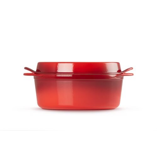 Le Creuset gietijzeren ovale Doufeu® 30 cm / 6.0 liter - kersenrood