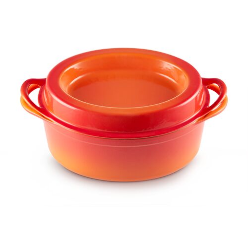 Le Creuset gietijzeren ovale Doufeu® 30 cm / 6.0 liter - oranjerood