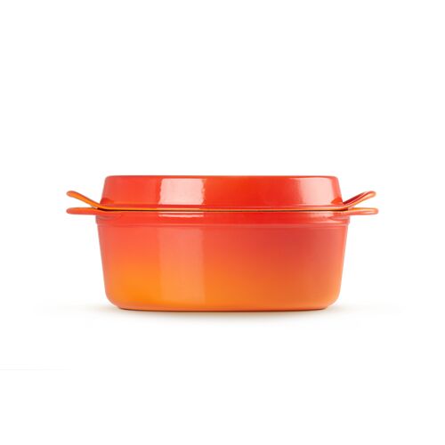 Le Creuset gietijzeren ovale Doufeu® 30 cm / 6.0 liter - oranjerood