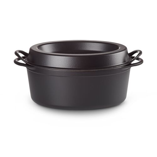 Le Creuset gietijzeren ovale Doufeu® 32 cm / 7.2 liter - mat zwart