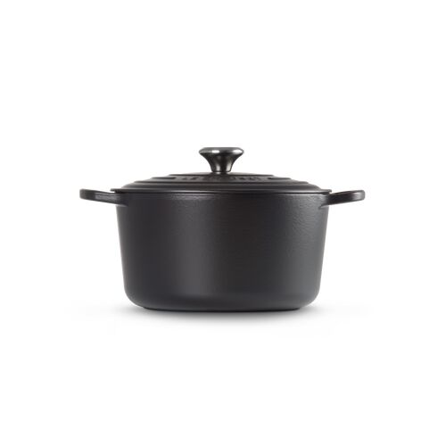 Le Creuset hoge gietijzeren ronde braadpan - 26 cm / 6.3 liter - mat zwart