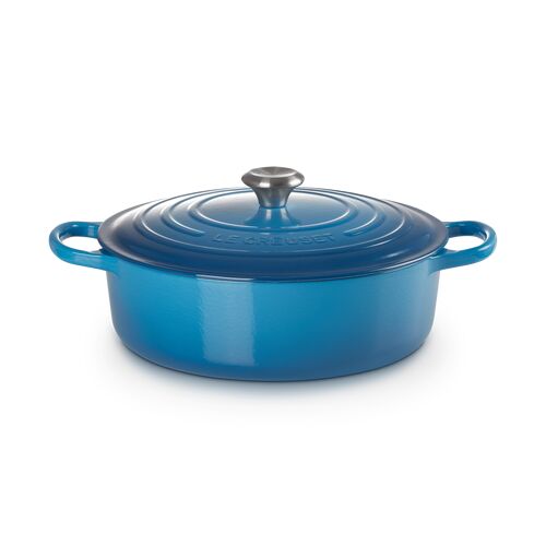 Le Creuset lage gietijzeren ronde braadpan 30 cm / 6.2 liter - marseille blauw