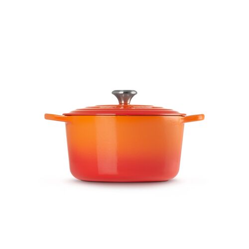 Le Creuset hoge gietijzeren ronde braadpan - 26 cm / 6.3 liter - oranjerood