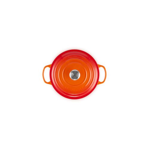 Le Creuset hoge gietijzeren ronde braadpan - 26 cm / 6.3 liter - oranjerood