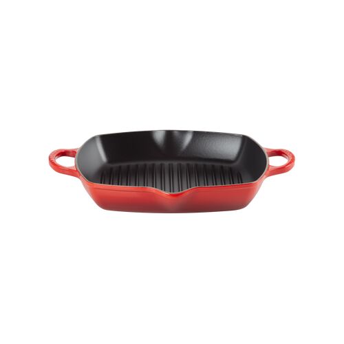 Le Creuset hoge vierkante grillplaat - 30 cm - kersenrood