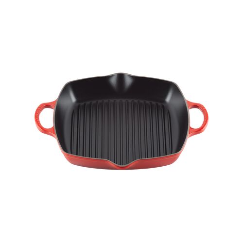 Le Creuset hoge vierkante grillplaat - 30 cm - kersenrood