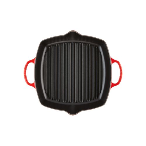 Le Creuset hoge vierkante grillplaat - 30 cm - kersenrood