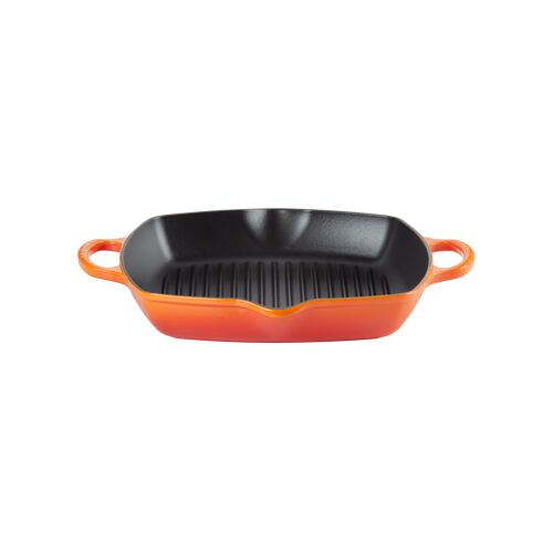 Le Creuset hoge vierkante grillplaat - 30 cm - oranjerood