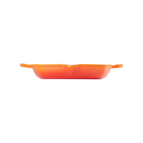 Le Creuset hoge vierkante grillplaat - 30 cm - oranjerood