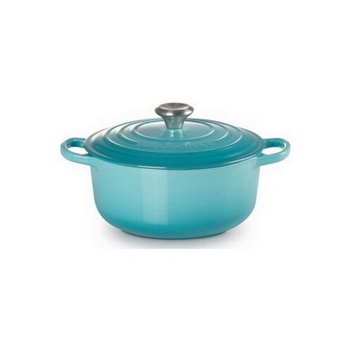 Le Creuset gietijzeren ronde braadpan 20 cm / 2.4 liter - caribbean blue