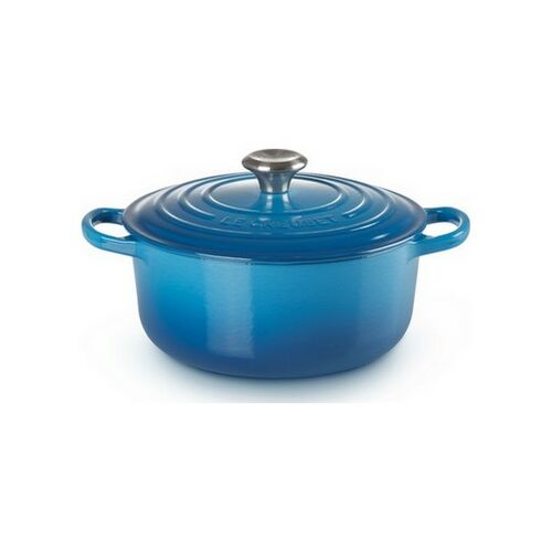 Le Creuset gietijzeren ronde braadpan 24 cm / 4.2 liter - marseille blauw