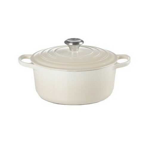 Le Creuset gietijzeren ronde braadpan 26 cm / 5.3 liter - meringue