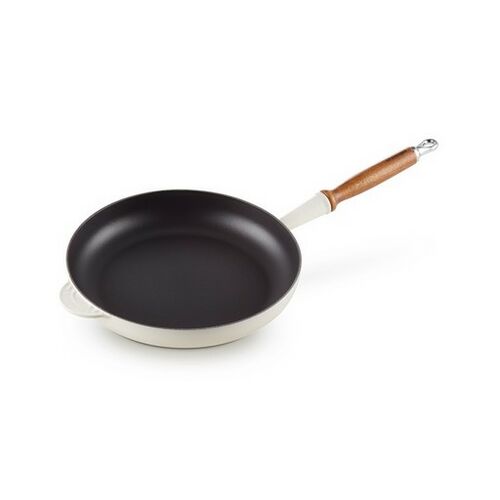Le Creuset gietijzeren koekenpan met houten handvat - 28 cm / 2.6 liter - oranjerood [CLONE]