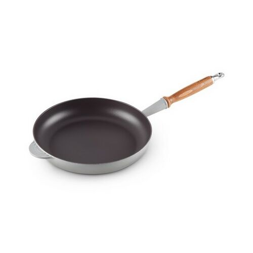 Le Creuset gietijzeren koekenpan met houten handvat - 28 cm / 2.6 - mist grey