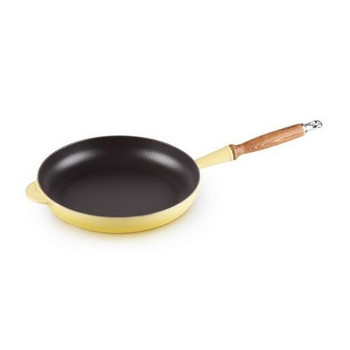 Le Creuset gietijzeren koekenpan met houten handvat - 28 cm / 2.6 - soleil