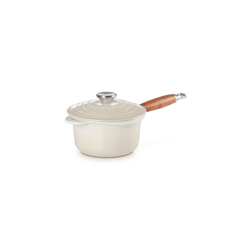 Le Creuset gietijzeren steelpan met houten handvat 18 cm / 1.8 liter - oranjerood [CLONE]