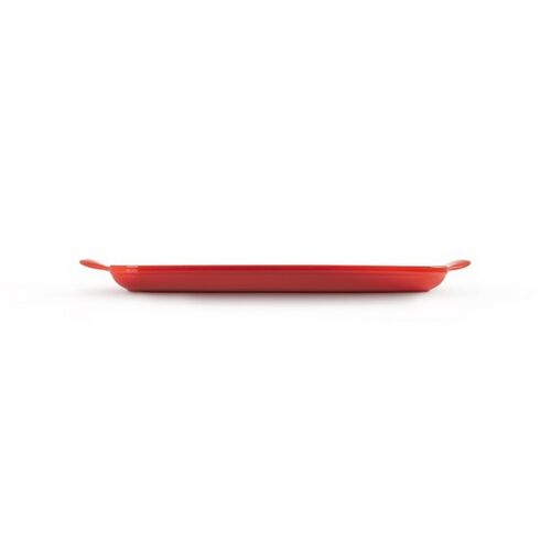 Le Creuset rechthoekige gietijzeren grillplaat - 32 cm - kersenrood