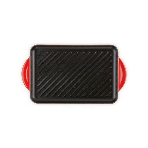 Le Creuset rechthoekige gietijzeren grillplaat - 32 cm - kersenrood