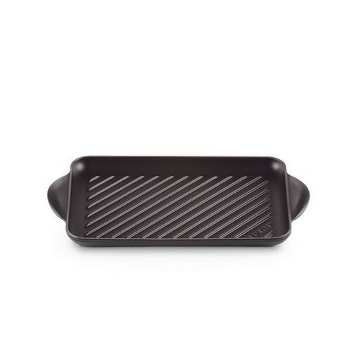 Le Creuset rechthoekige gietijzeren grillplaat - 32 cm - mat zwart