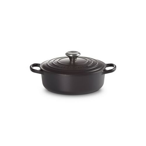 Le Creuset lage gietijzeren ronde braadpan 24 cm / 3.1 liter - mat zwart