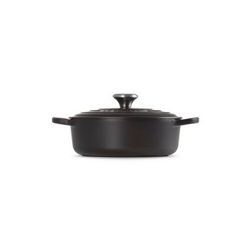 Le Creuset lage gietijzeren ronde braadpan 24 cm / 3.1 liter - mat zwart
