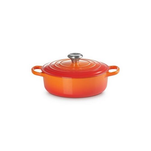 Le Creuset lage gietijzeren ronde braadpan 24 cm / 3.1 liter - oranjerood