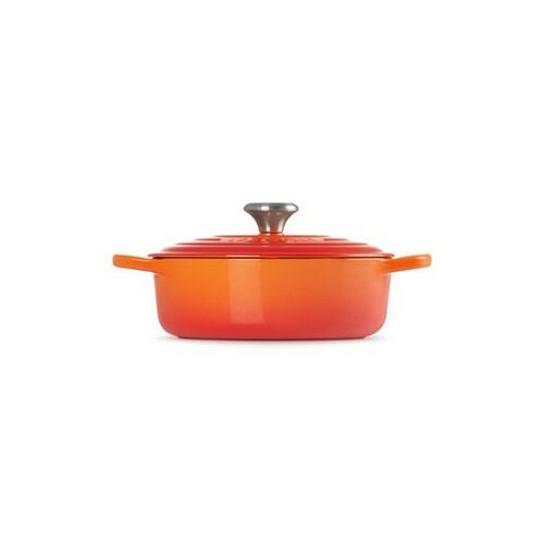 Le Creuset lage gietijzeren ronde braadpan 24 cm / 3.1 liter - oranjerood