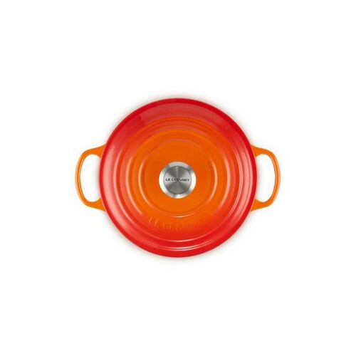 Le Creuset lage gietijzeren ronde braadpan 24 cm / 3.1 liter - oranjerood