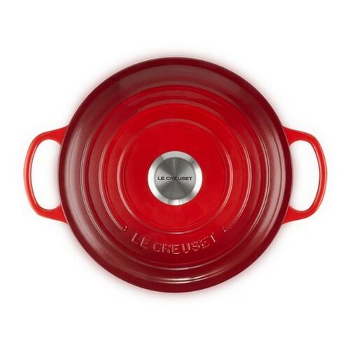 Le Creuset lage gietijzeren ronde braadpan 30 cm / 6.2 liter - kersenrood