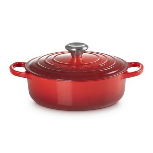 Le Creuset lage gietijzeren ronde braadpan 30 cm / 6.2 liter - kersenrood