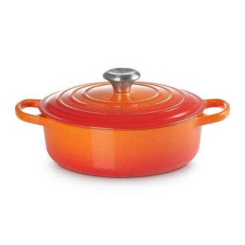 Le Creuset lage gietijzeren ronde braadpan 30 cm / 6.2 liter - oranjerood