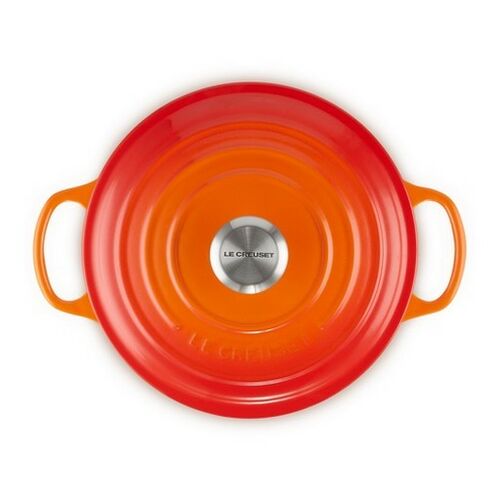 Le Creuset lage gietijzeren ronde braadpan 30 cm / 6.2 liter - oranjerood