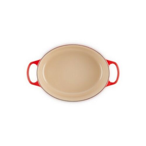 Le Creuset lage gietijzeren ovale braadpan - 27 cm / 3.4 liter - kersenrood