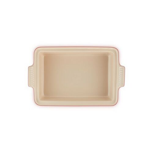 Le Creuset aardewerken rechthoekige ovenschaal met deksel - 33 cm / 3.8 liter - kersenrood