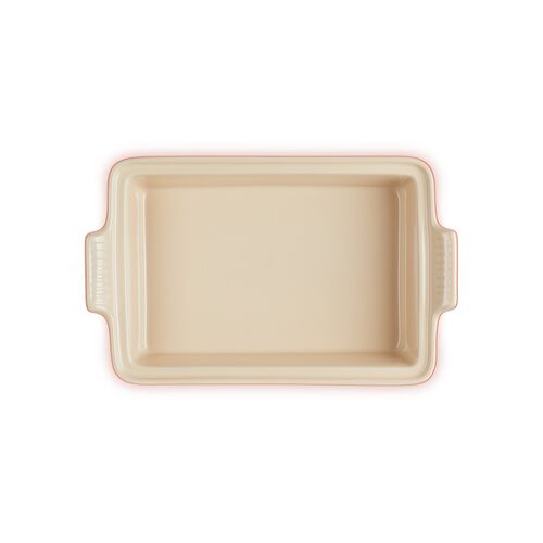 Le Creuset aardewerken rechthoekige ovenschaal met deksel - 33 cm / 3.8 liter - oranjerood