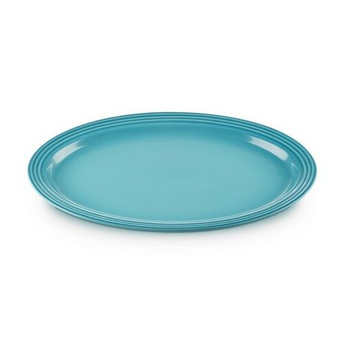Le Creuset aardewerken ovale serveerschaal - 46 cm - caribbean blue