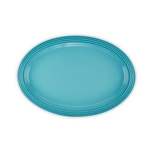Le Creuset aardewerken ovale serveerschaal - 46 cm - caribbean blue