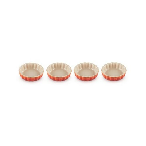 Mini-Taartvormen Set van 4 in Aardewerk Oranjerood 11 cm / 0.2L